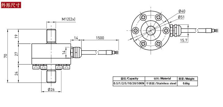 SBT660系列微型測力傳感器