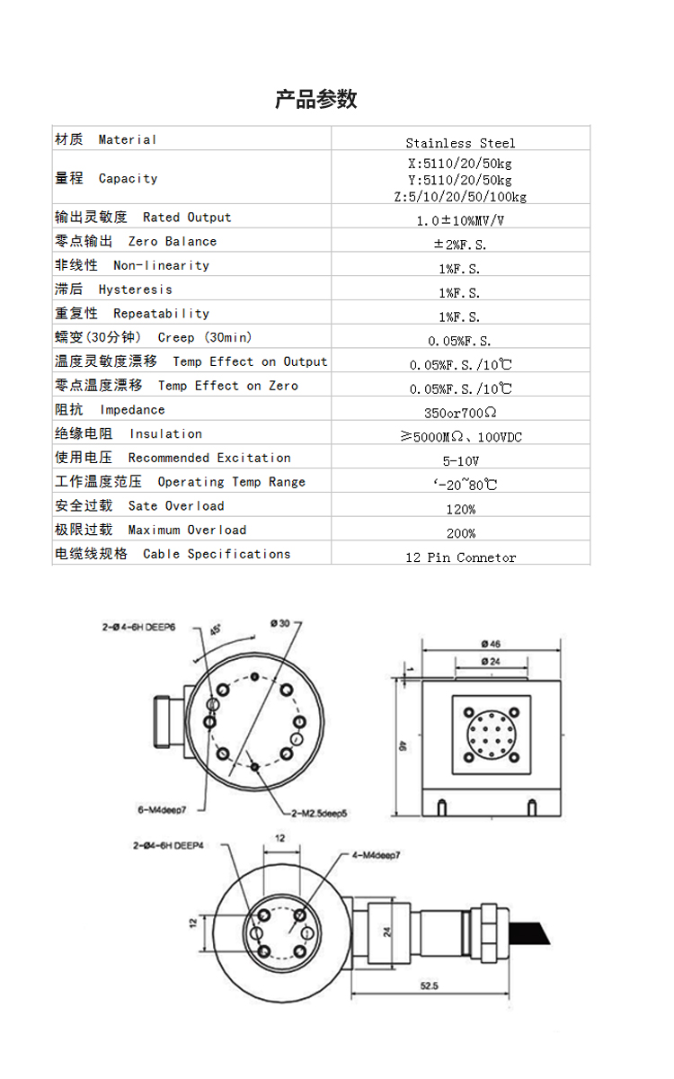 斯巴拓SBT872三維力傳感器機械手自動化專用多維力測力壓力檢測5.jpg